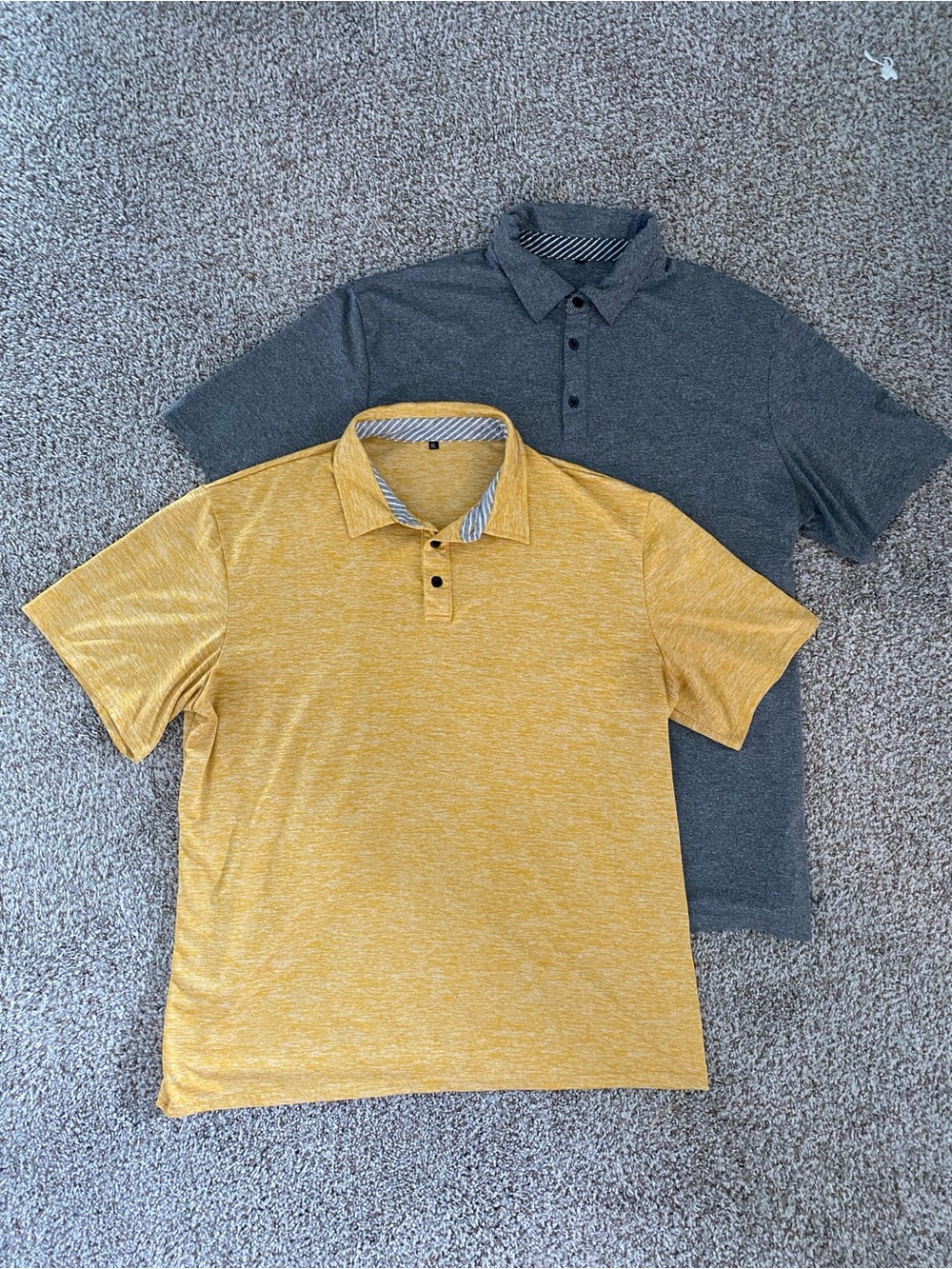 Set of 2 Men's Heathered Golf Polo Shirt - Casual Short Sleeve Size XL